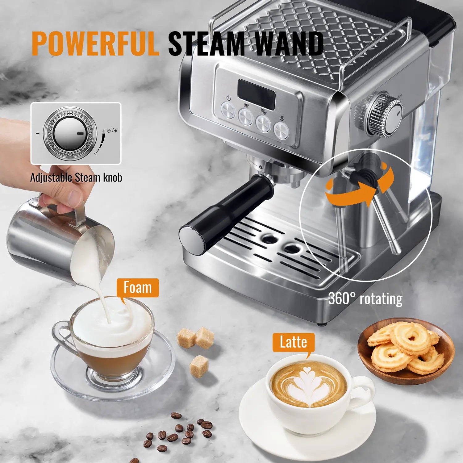 Professional Latte & Cappuccino Maker for Home